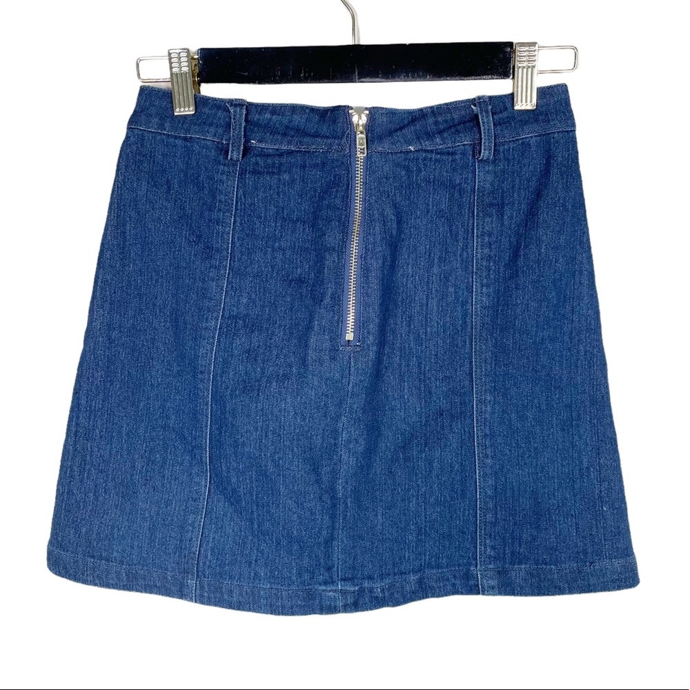 Umgee Lace Up Denim Mini Skirt - Picture 2 of 5